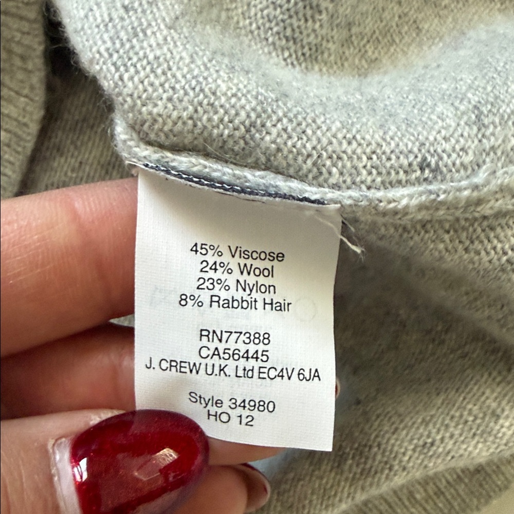 J. Crew Gray Pullover Crew Neck Sweater Size M - Picture 5 of 7